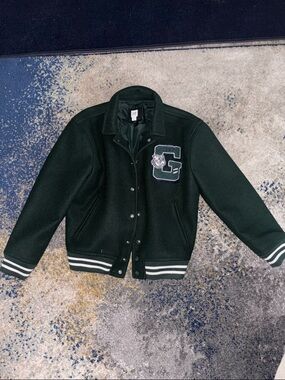 GAP Dark Green Wool Varsity Jacket with 'G' Patch